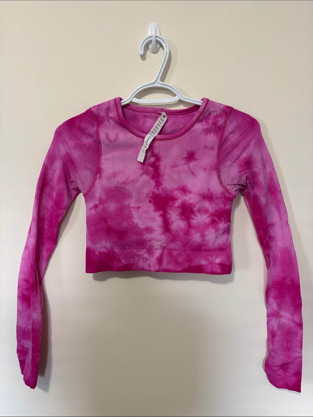 Lululemon Women’s Ebb to Street Tie-Dye Long Sleeve Crop Built in Bra Padding